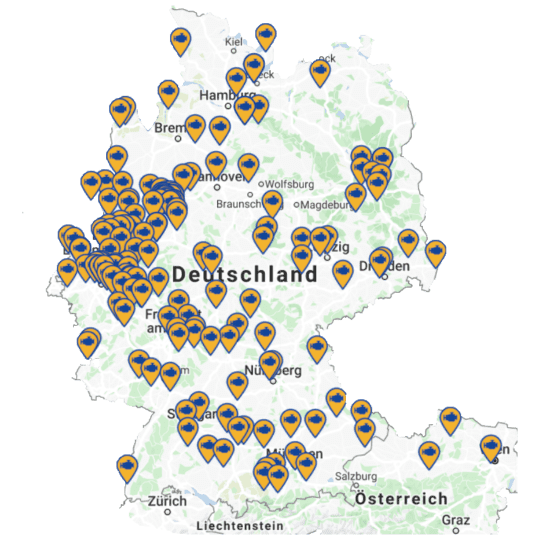 Deutschlandkarte Werkstatt profis