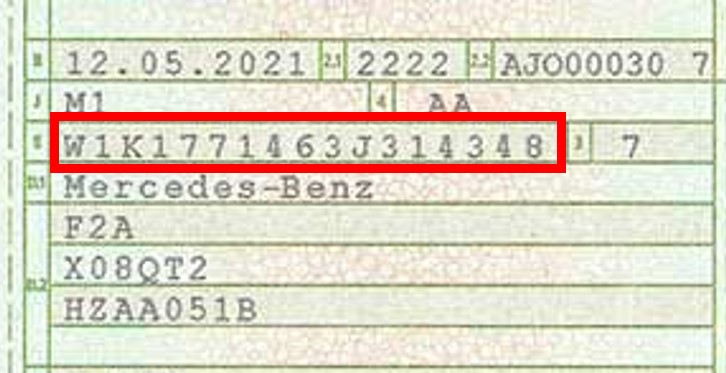 Motorcode in Fahrgestellnummer